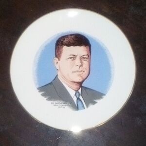 Vintage Commemorative Plate with Portrait - John F. Kennedy